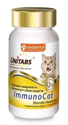 Купить unitabs immunocat с q10 Витаминно-минеральный комплекс для кошек с Таурином 