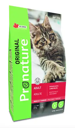 Купить pronature original сухой корм для взрослых кошек с курицей и ягненком