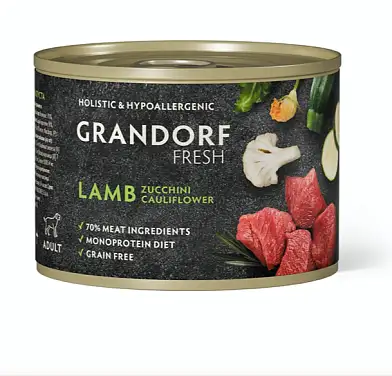 GRANDORF FRESH Консервы для собак паштет из ягненка с цукини и цветной капустой