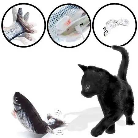 Купить homecat игрушка для кошек интерактивная шевелящаяся рыба на usb зарядке