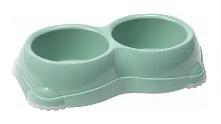 Купить moderna smarty миска двойная пластиковая нескользящая для собак и кошек, нежно-зеленая