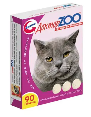 ДОКТОР ZOO Мультивитаминное лакомство для кошек (говядина)