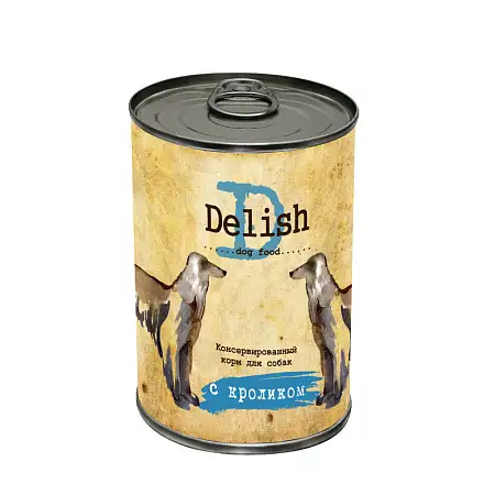 Купить delish консервы для собак кролик