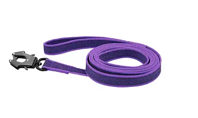 ZOOexpress Let`s Walk поводок капроновый с латексом для собак с усиленным карабином, фиолетовый