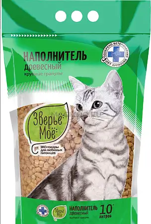 Купить Зверьё моё Наполнитель для кошек древесный Крупные гранулы