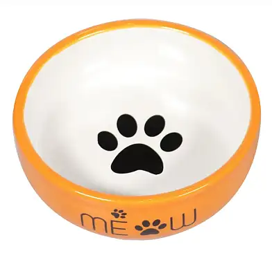 Mr.Kranch MEOW миска керамическая для кошек, оранжевая